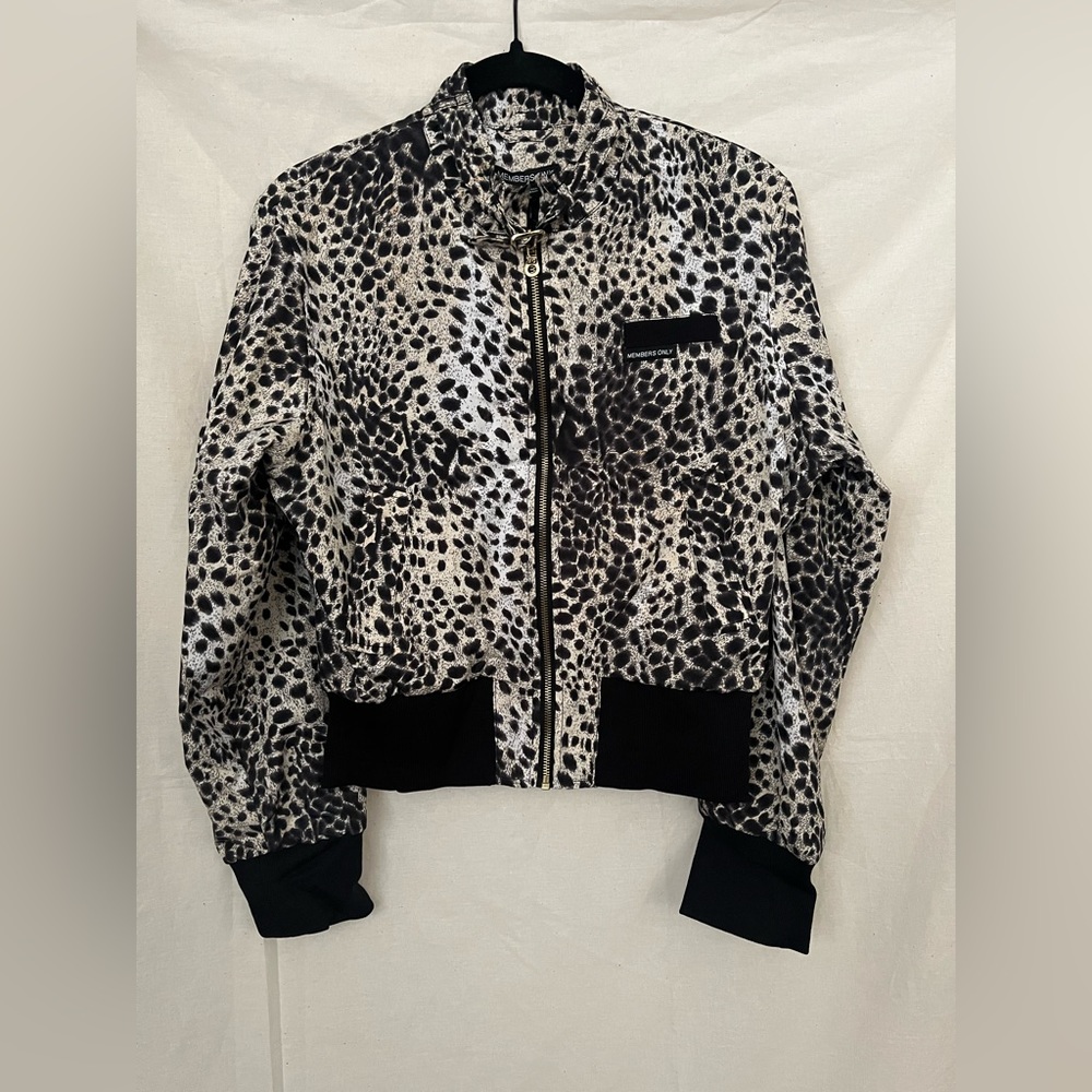 Members Only Animal Print Bomber Style Jacket - Size XL
